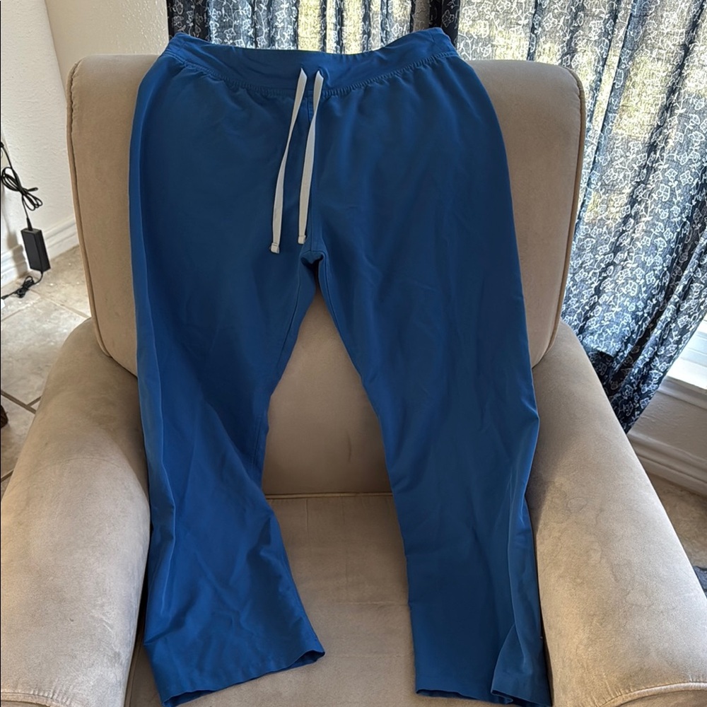 Figs Women's Jogger Scrub Pants in Royal Blue with White Drawstring